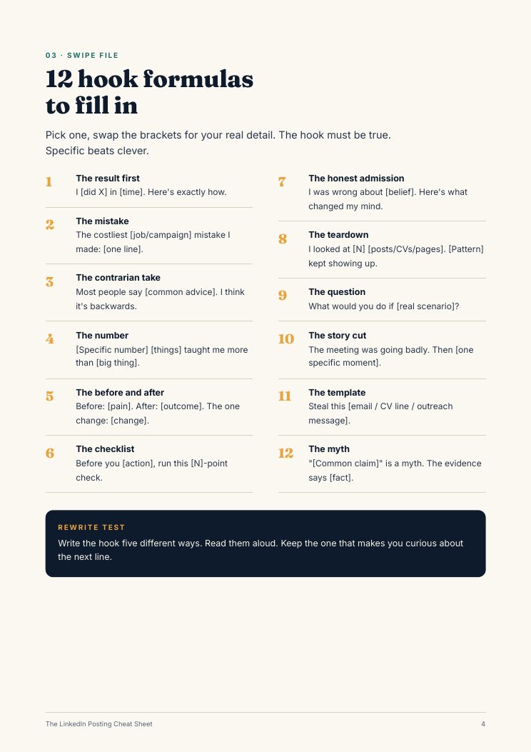 12 hook formulas page